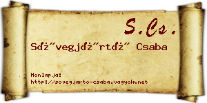 Sövegjártó Csaba névjegykártya
