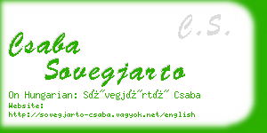 csaba sovegjarto business card